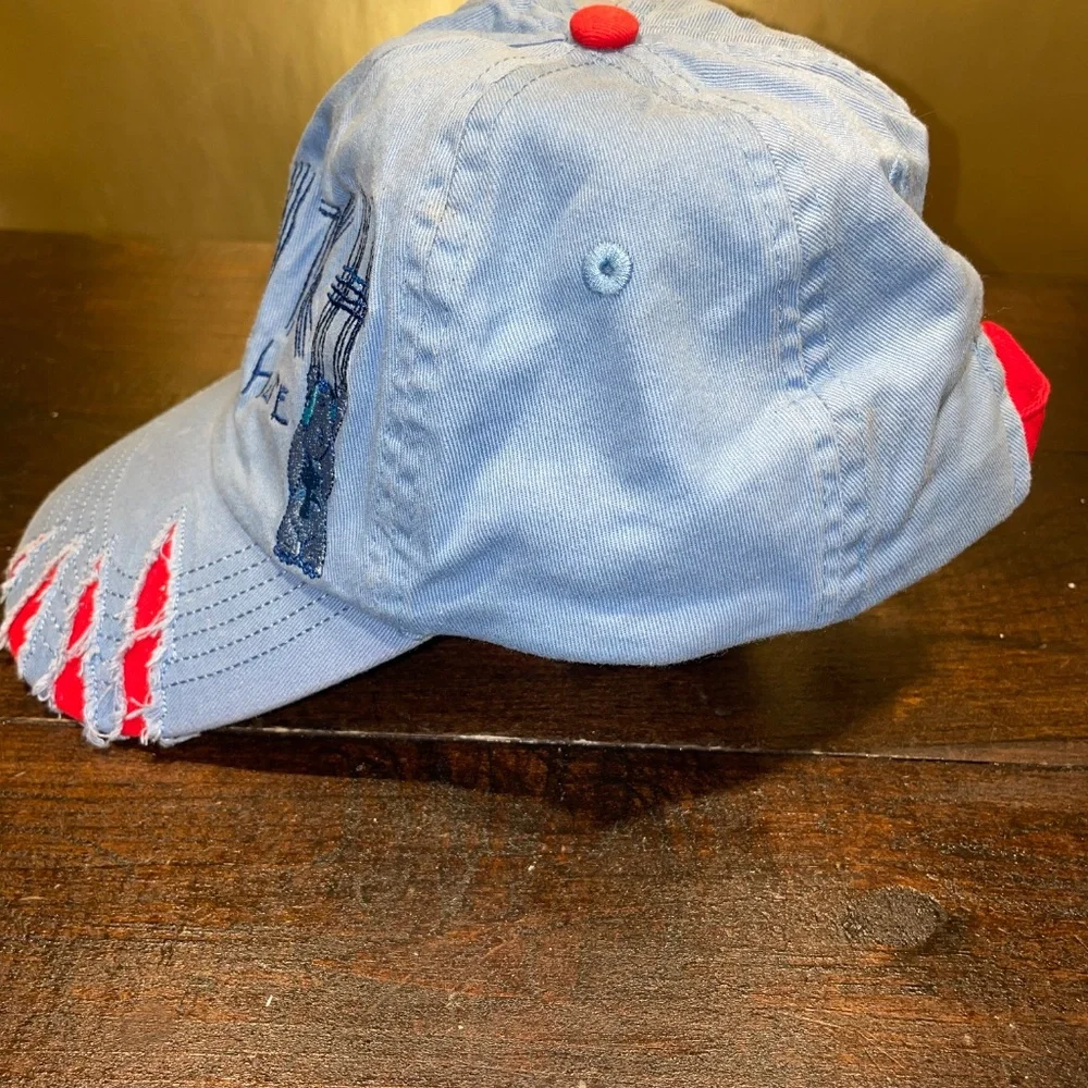 Disney Parks Youth Lilo & Stich EmBroidered Scratched WUz Here Cap Hat Cotton‎